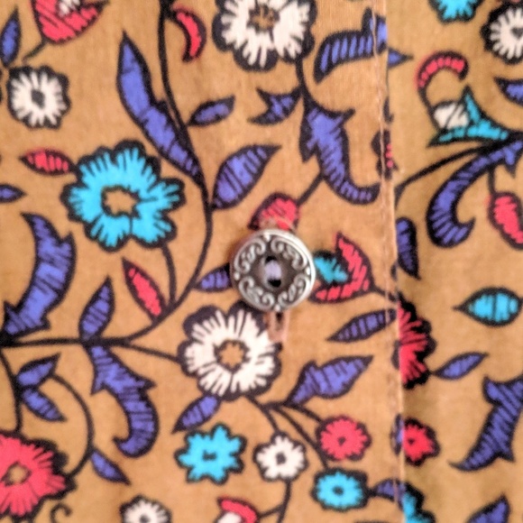 Docker's ⭐VTG Prarie Print Tan Western Shirt LARGE - Picture 5 of 6